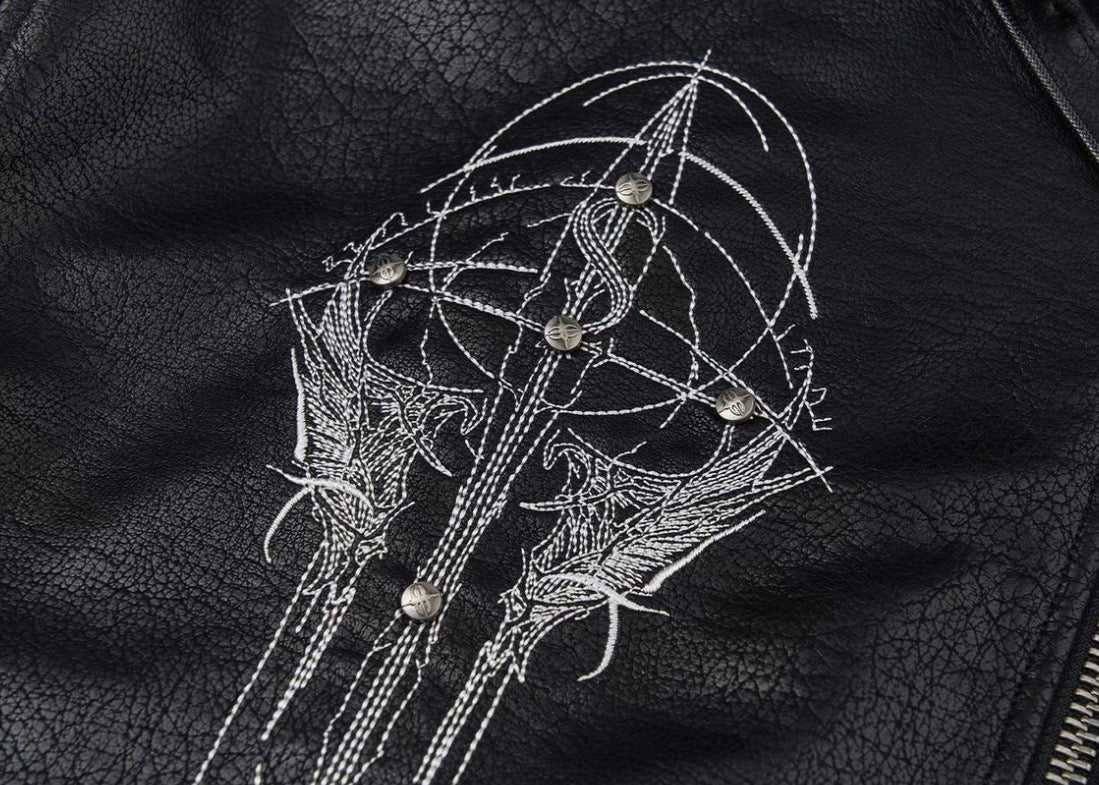 SGWCULT PU Leather Bomber Jacket