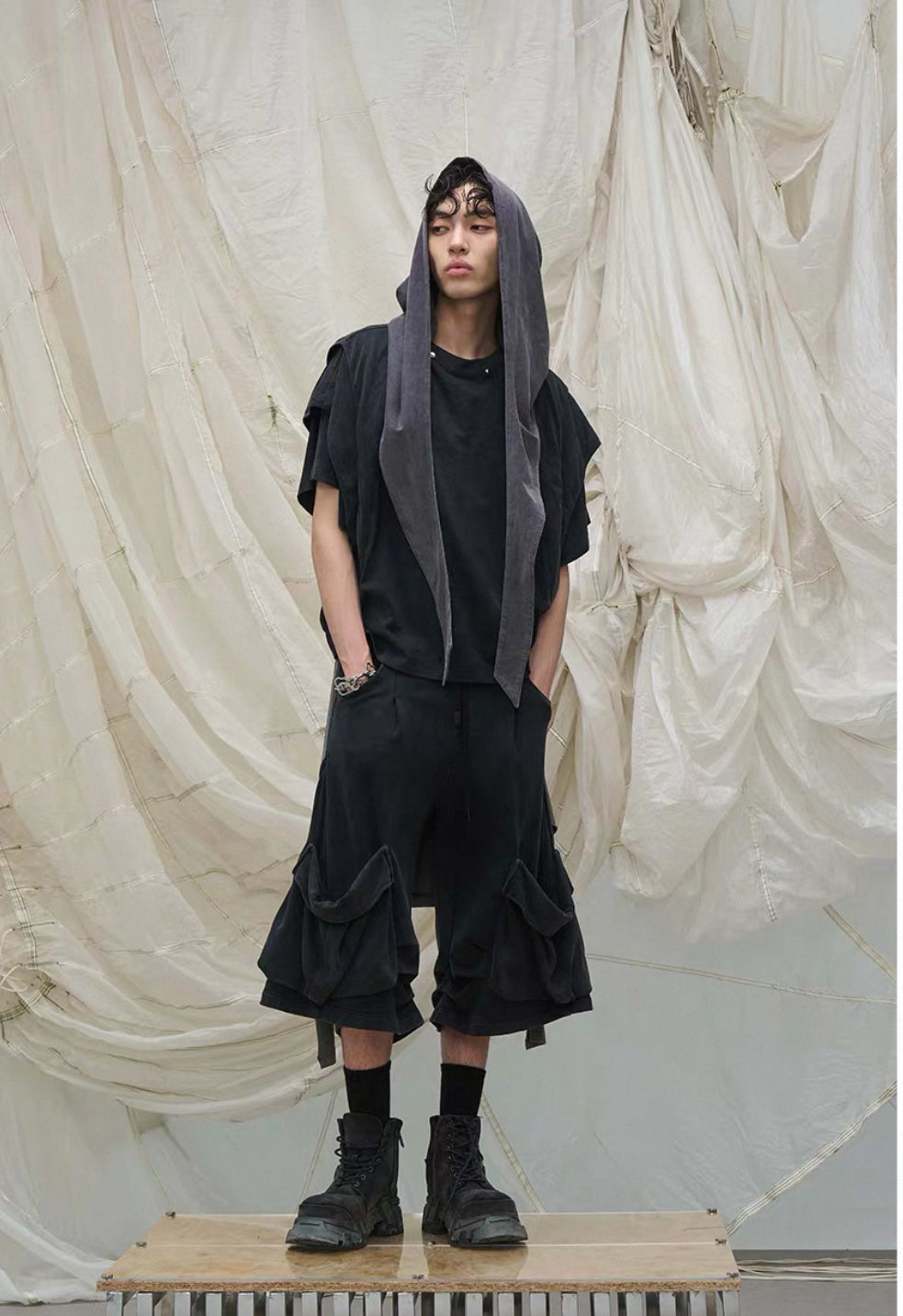 RELABEL Layered Long Half Pants