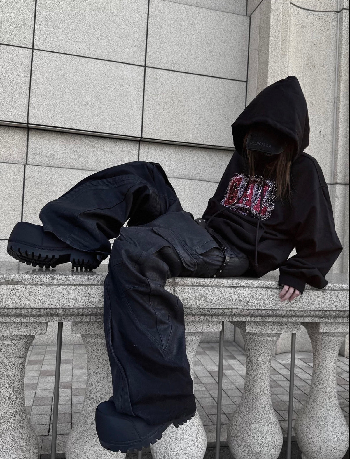 Rhinestone Sequin Graphic Heavyweight Hoodie
