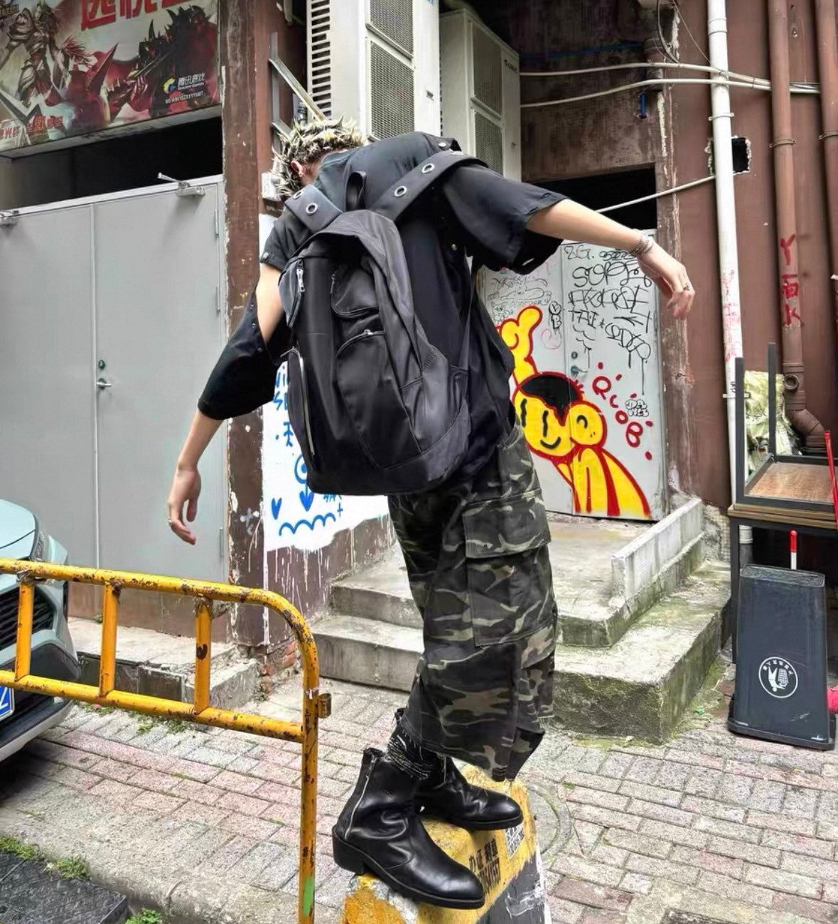 Cyber Love Hunter Cross zip Backpack