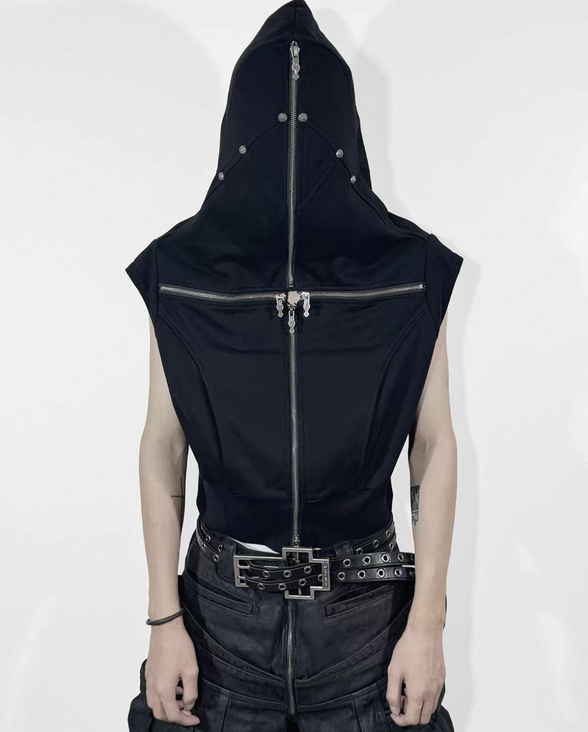 ATANOTHINGNESS Cross Zip Hoodie