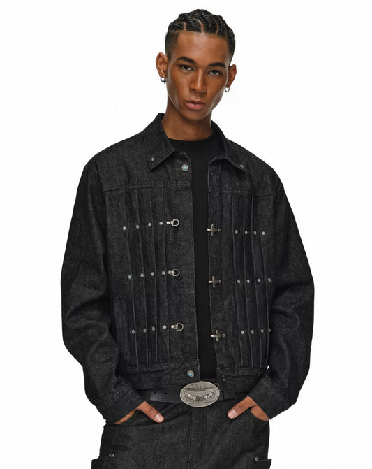 ANTIDOTE Buckle Accent Denim Jacket