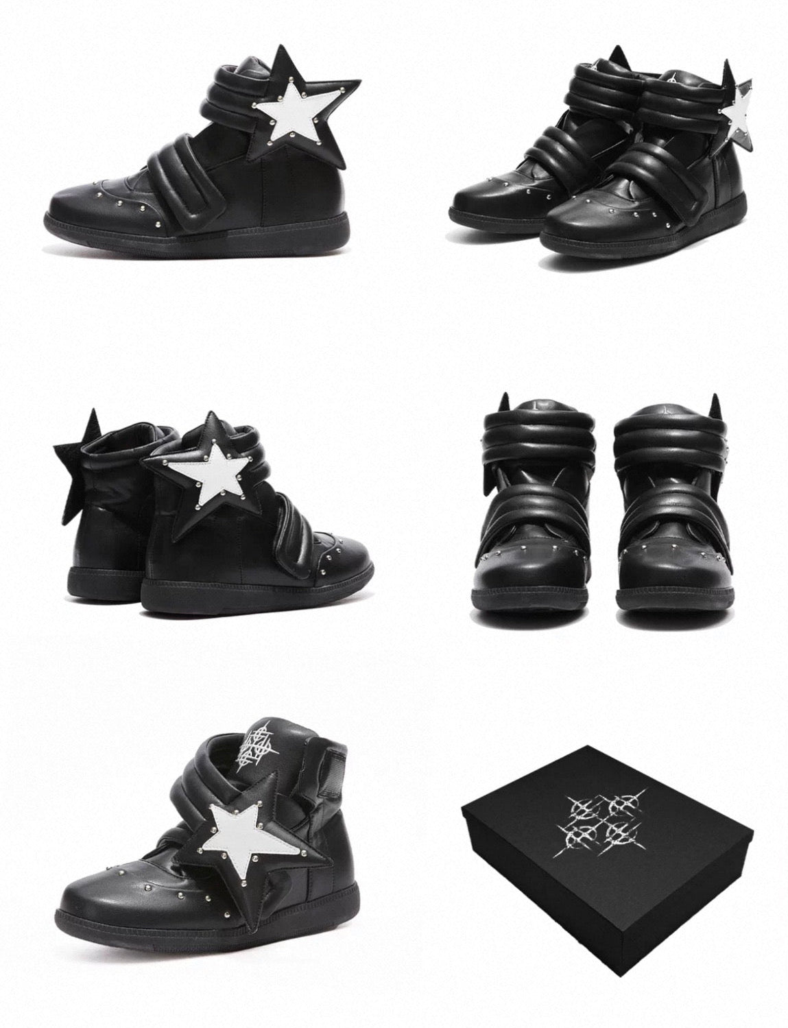 Studded Leather Platform Sneakers