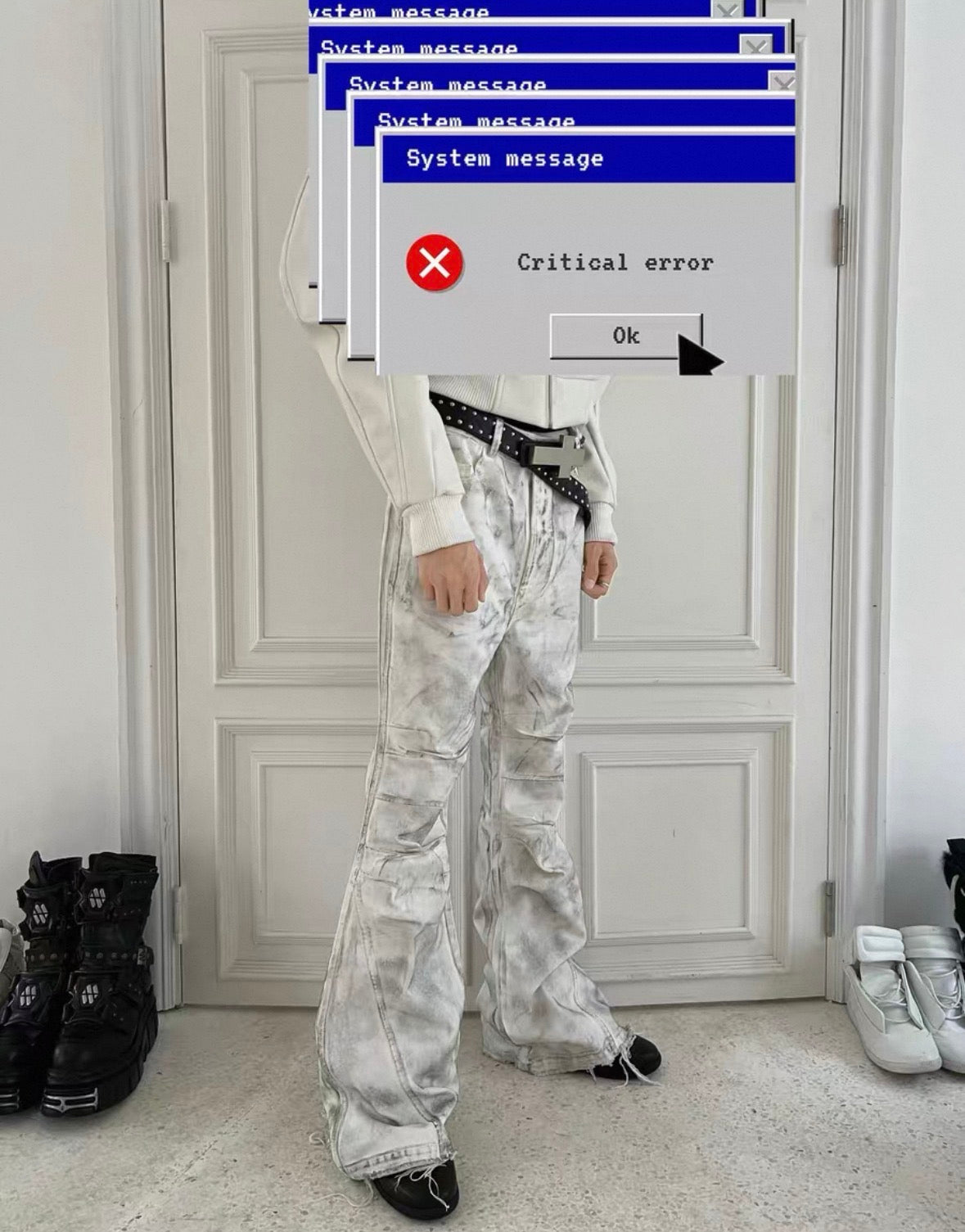 REBELWAVE White Flare Pants