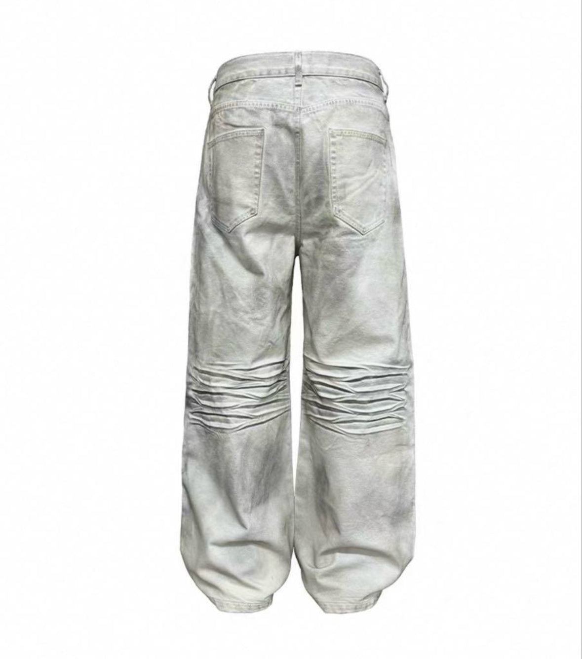 JCAESAR Distressed White Wide-Leg Denim