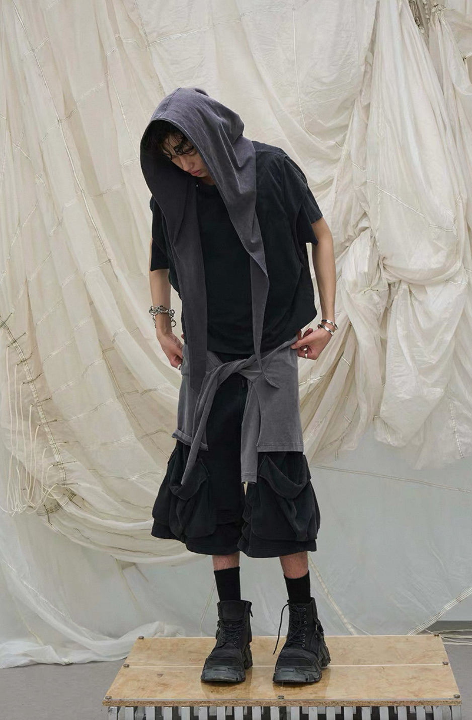 RELABEL Layered Long Half Pants