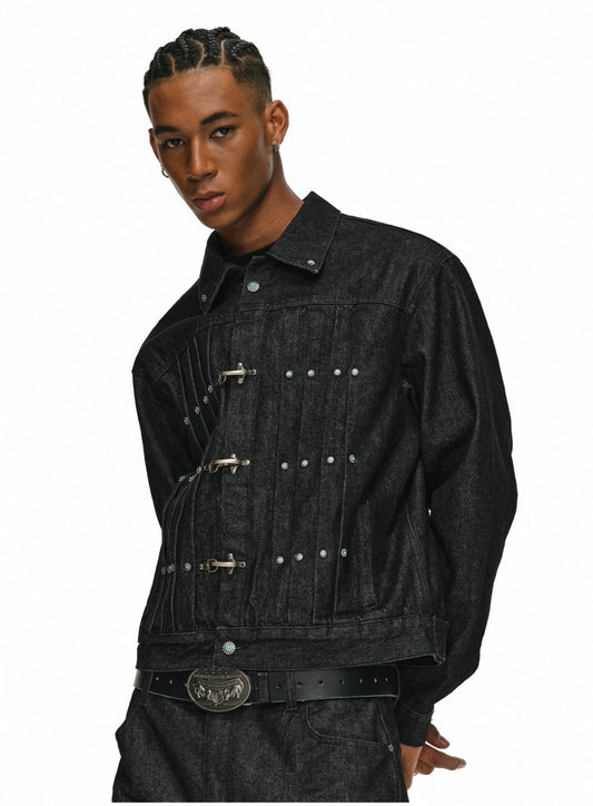 ANTIDOTE Buckle Accent Denim Jacket