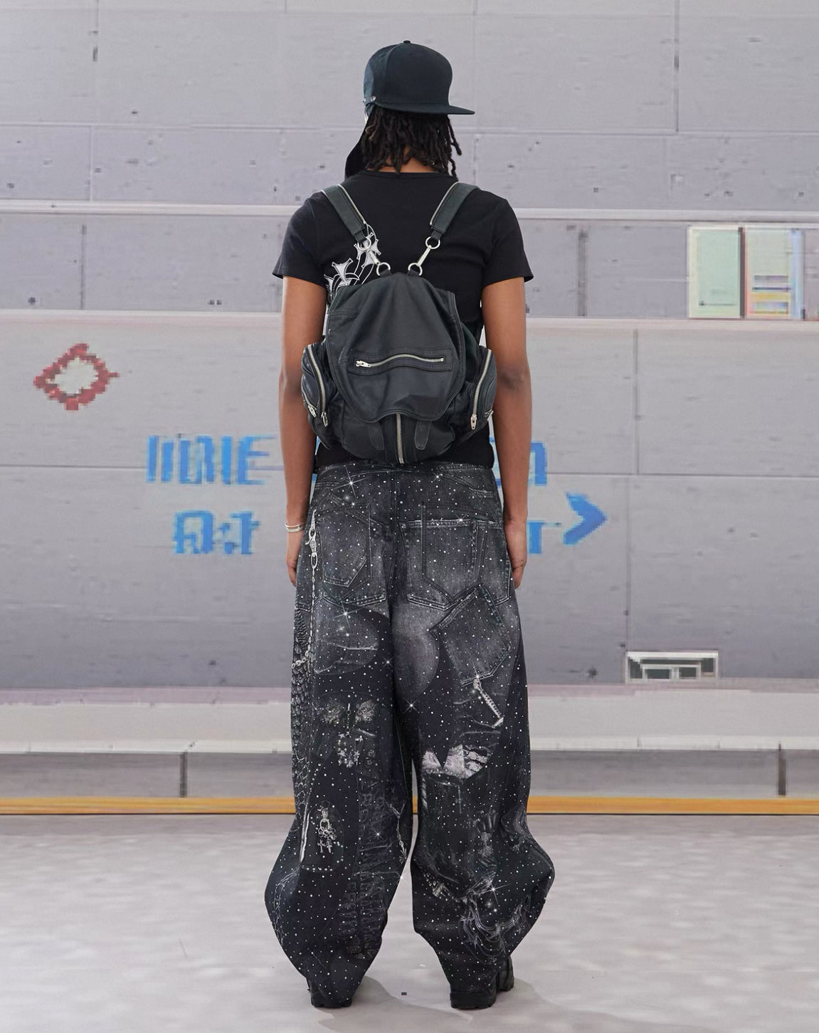 DND4DES Line Stone Print Distressed Denim Jeans