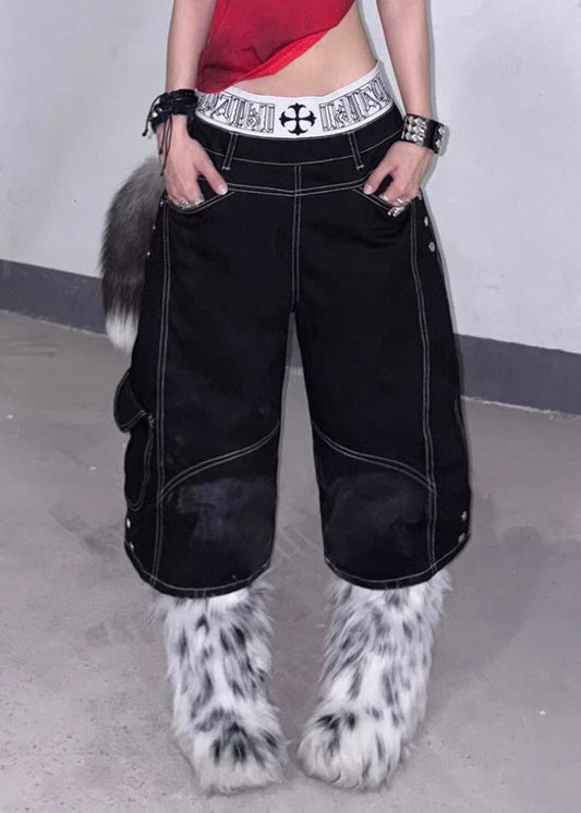 PAIKI Double Waist Half Pants