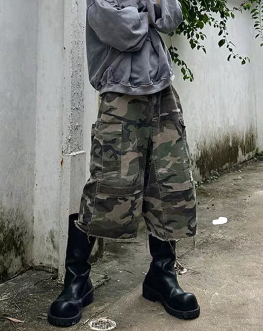 POP PROJECT Camo long Half pants