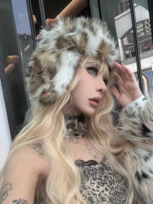 99CLUB Leopard flight cap