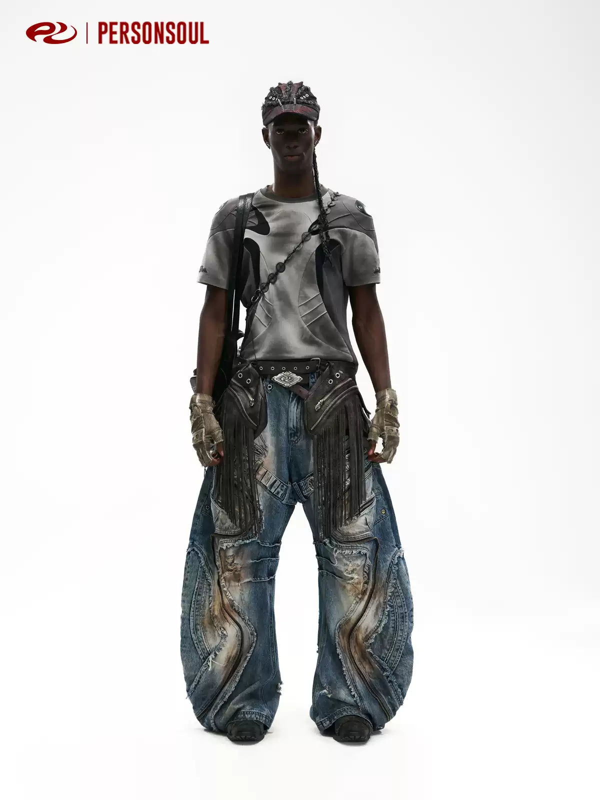 Fringed Pocket Waist Bag Belt