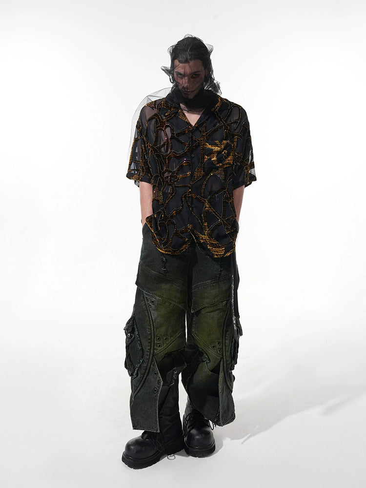 STARTEXCEEDEND Sheer Short Sleeve Shirt