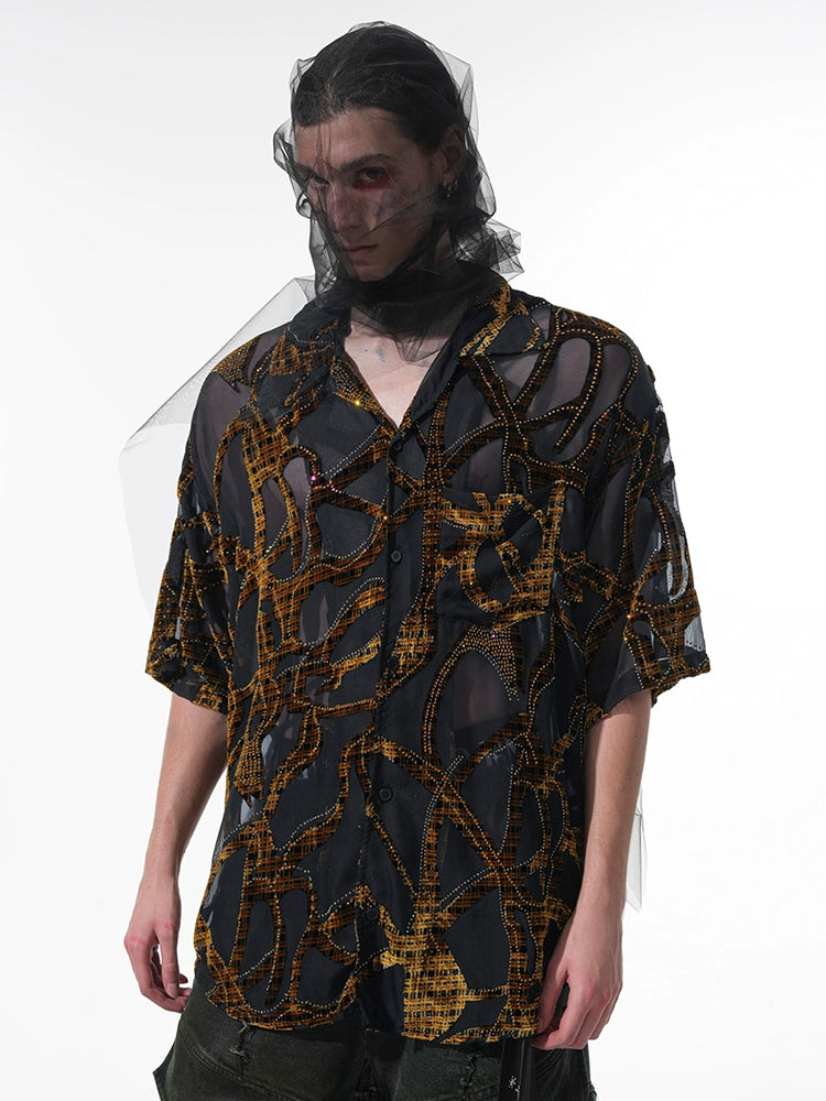 STARTEXCEEDEND Sheer Short Sleeve Shirt