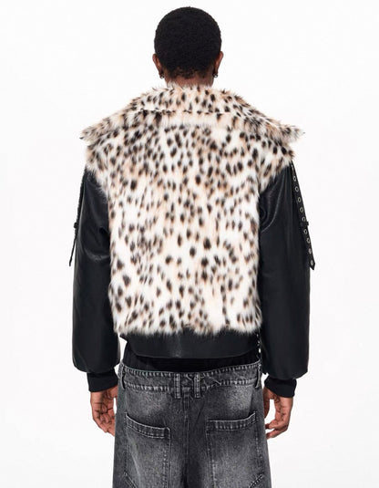 FOURTH3EX Far PU Leather Jacket