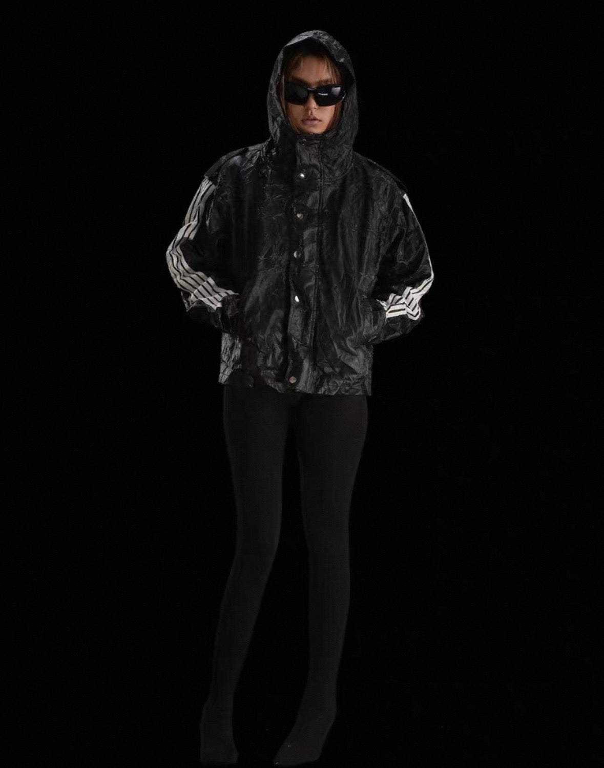 99CLUB PU Leather Line Jacket