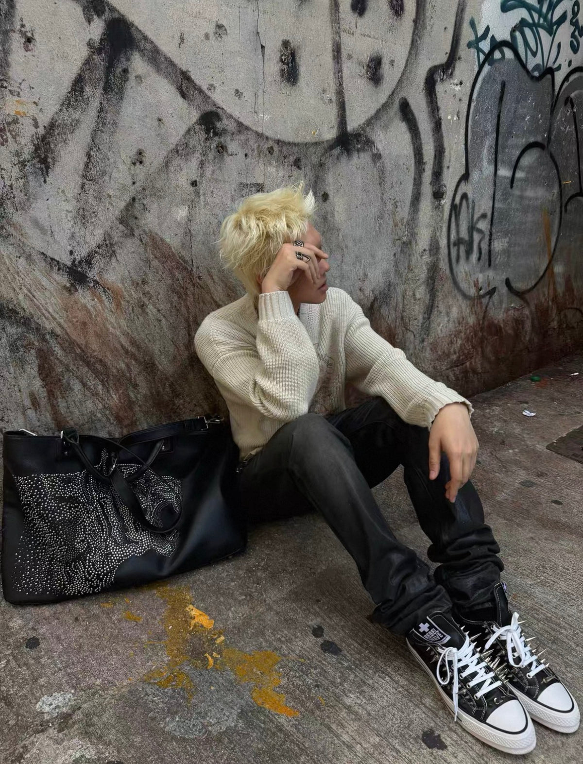 Cross Rivet Platform Sneakers