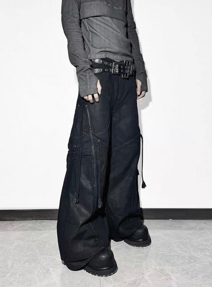 ATANOTHINGNESS Dark Baggy Denim Pants