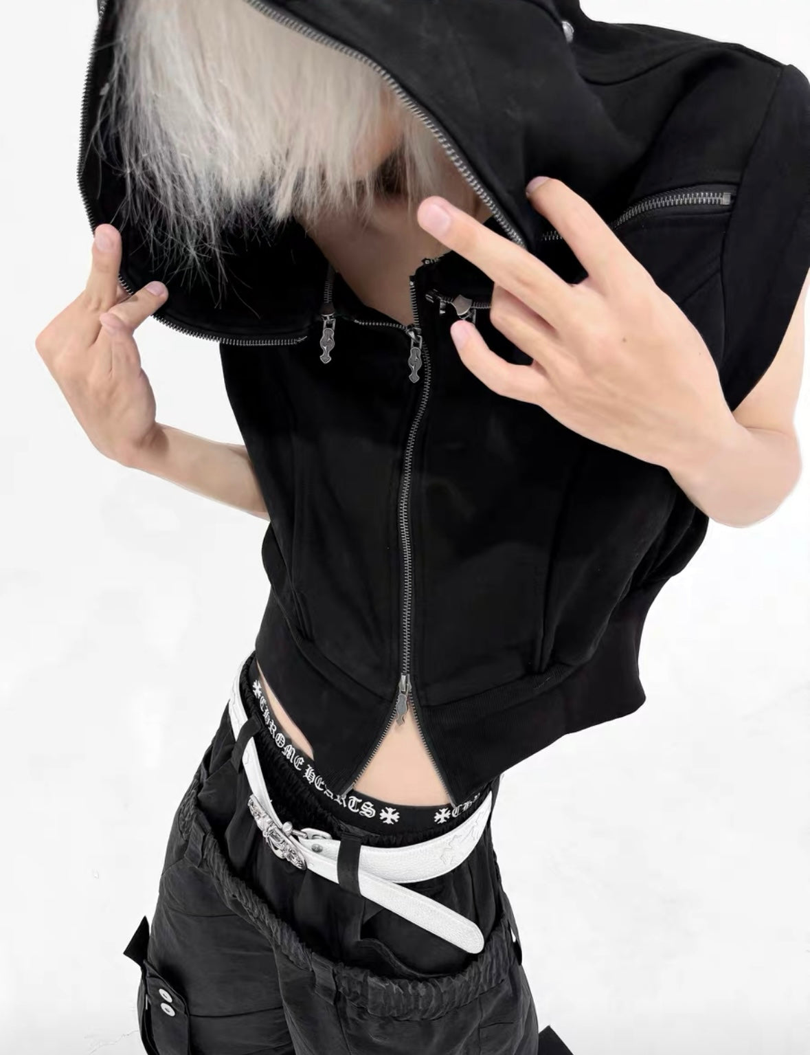 ATANOTHINGNESS Cross Zip Hoodie