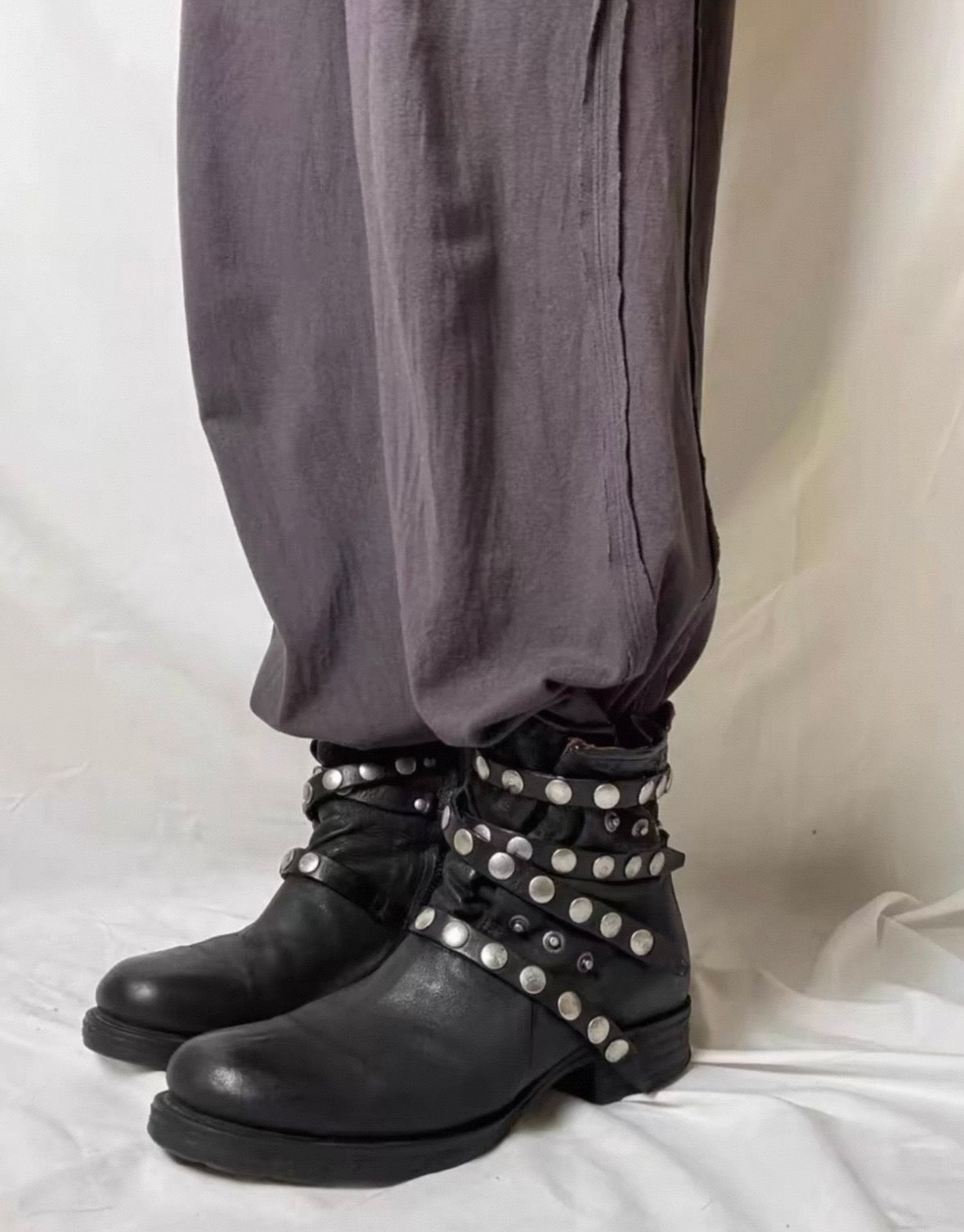 Vintage Studded Leather Engineer Boots