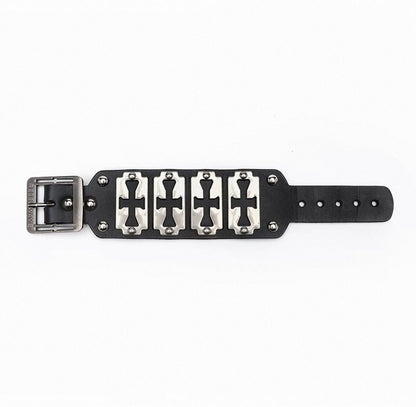 Cross Blade Leather Bracelet
