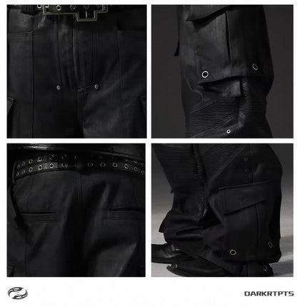 DARKRTPTS Black technical wide pants