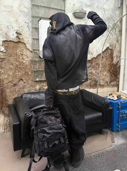 CINDER VEIN ソルトウォッシュ レイヤード 長袖Tシャツ SELFISH