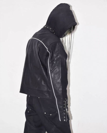 TH4SWE Hoodie PU Lether Jacket