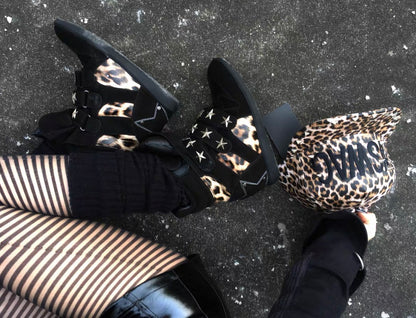 Vintage Leopard Platform Sneakers