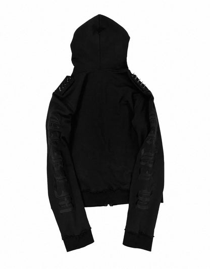 2000s Studded Hooded Zip-Up Jacket