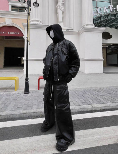 BLACKLISTS Leather Cargo Pants