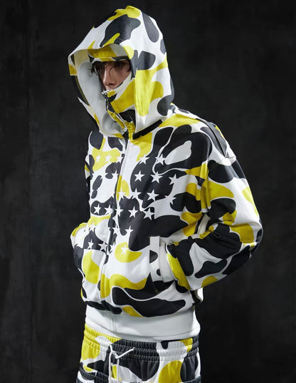 DND4DES Star Camo Hooded Zip-Up Jacket