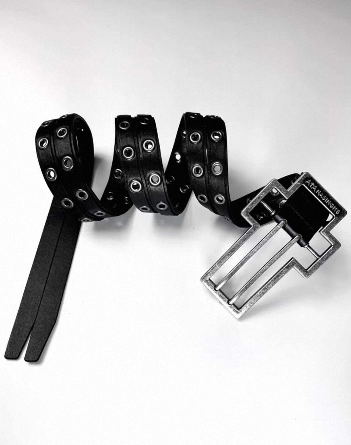 ATANOTHINGNESS クロスバックル レザーベルト SELFISH
