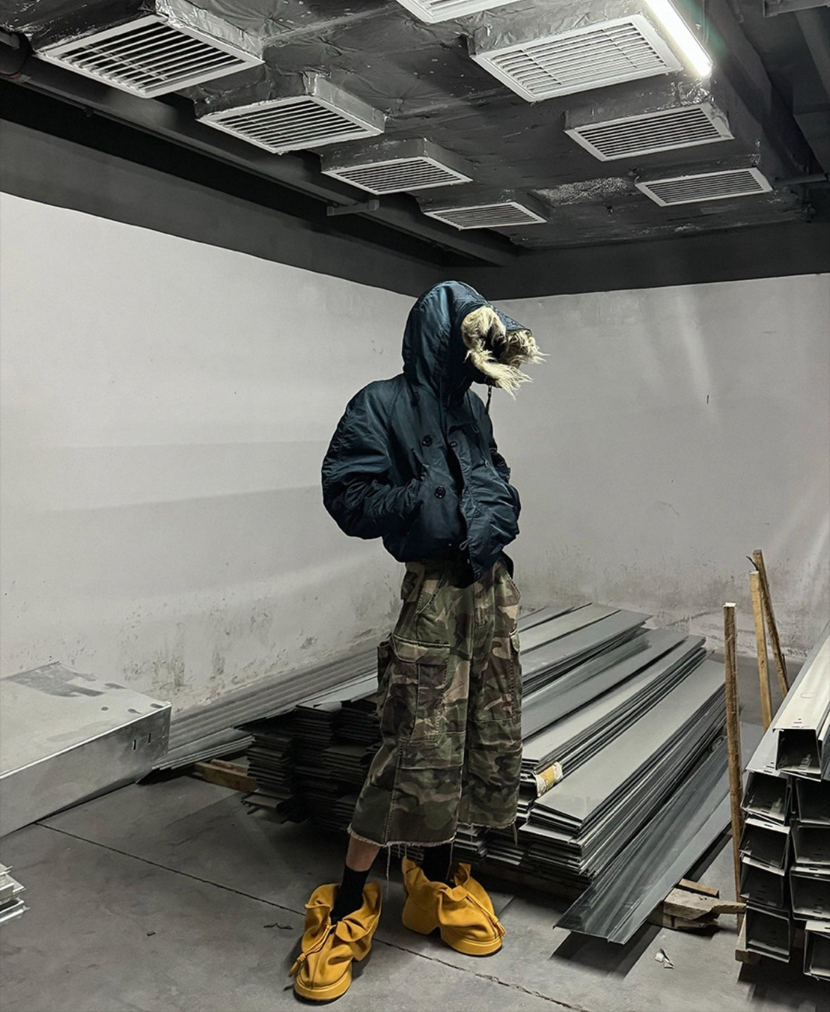 POP PROJECT Camo long Half pants