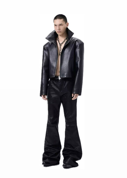 FRKM SCD High Neck PU Leather Jacket