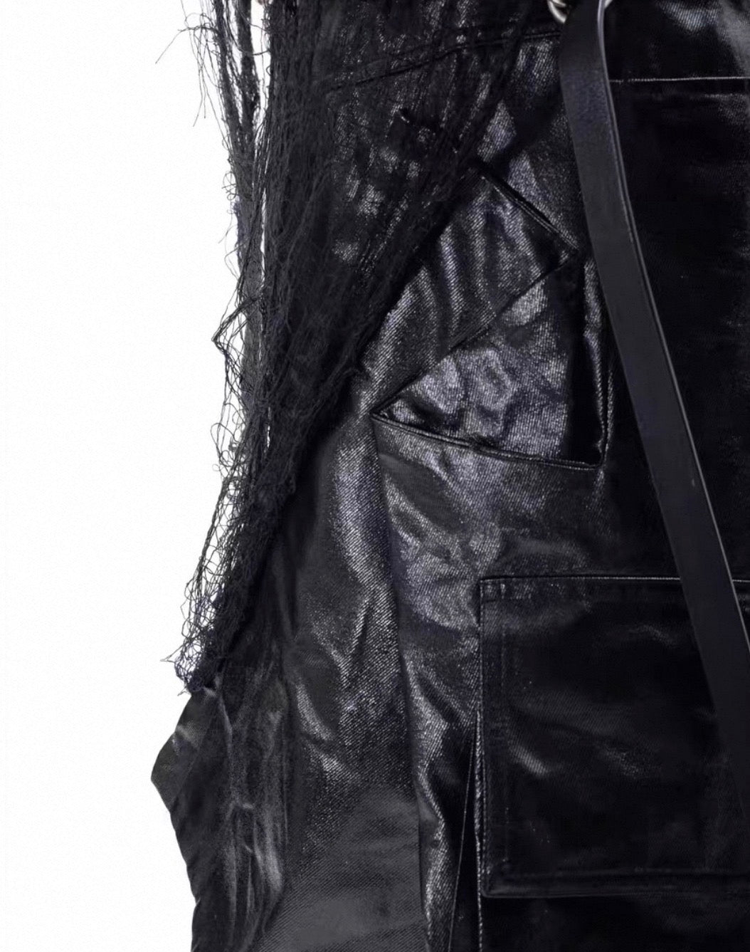 VANGUARDIA PU leather long half pants