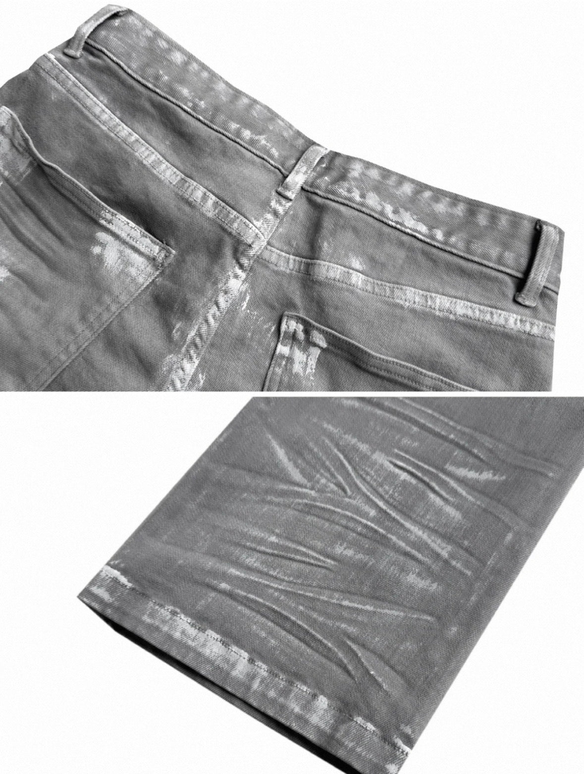 GOJOYJINNI White&Gray mix color pants