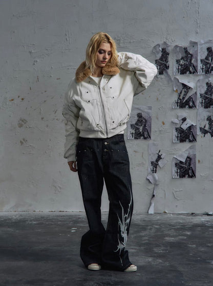 PAIKI PU Leather Bomber Jacket