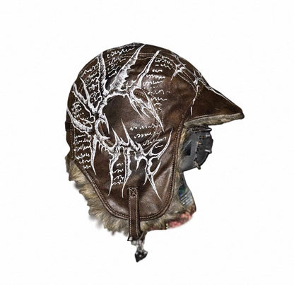 CAROL'S HERE PU Lether Flight Cap