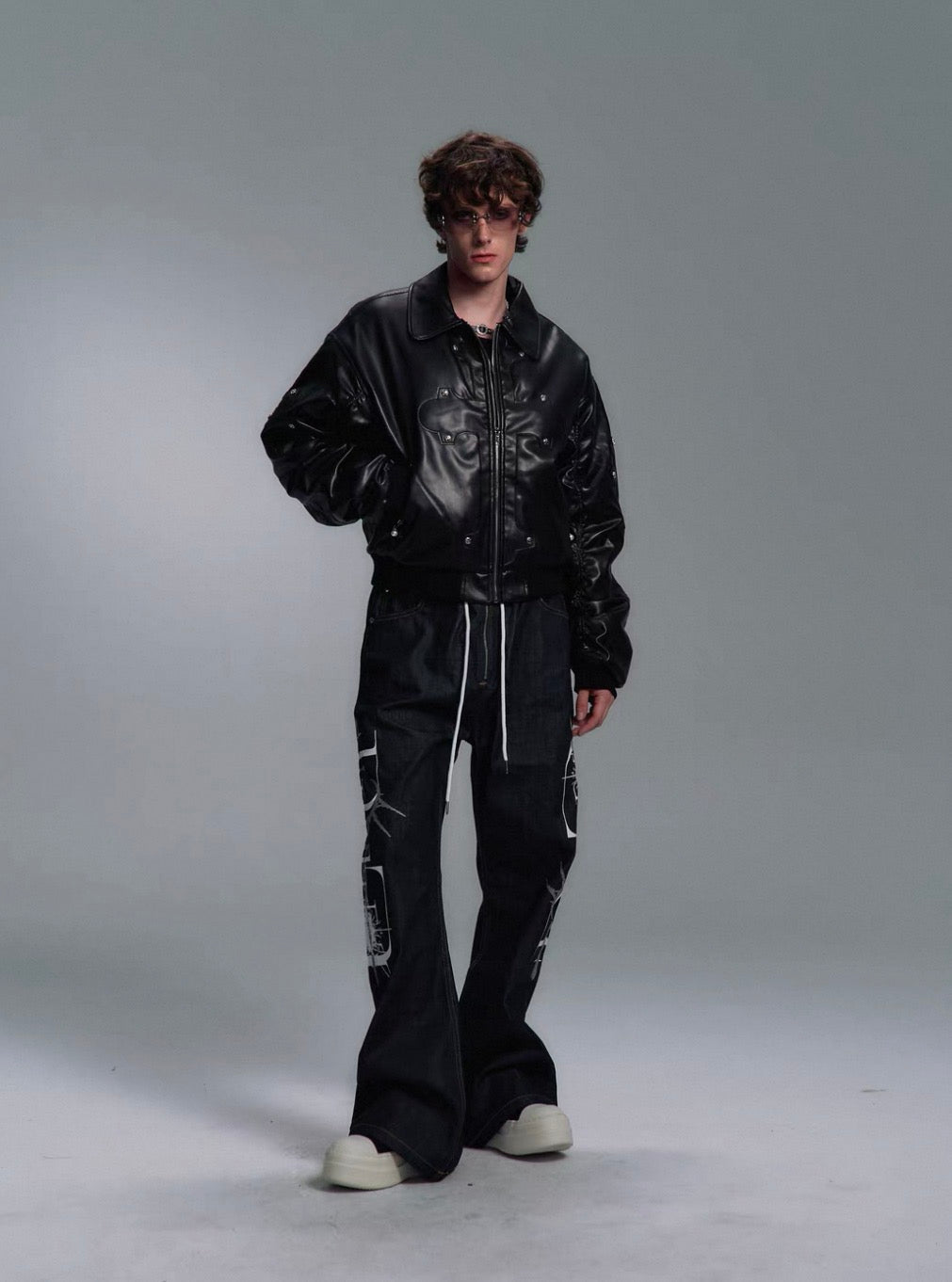 PAIKI PU Leather Bomber Jacket