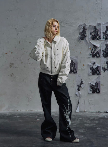 PAIKI PU Leather Bomber Jacket