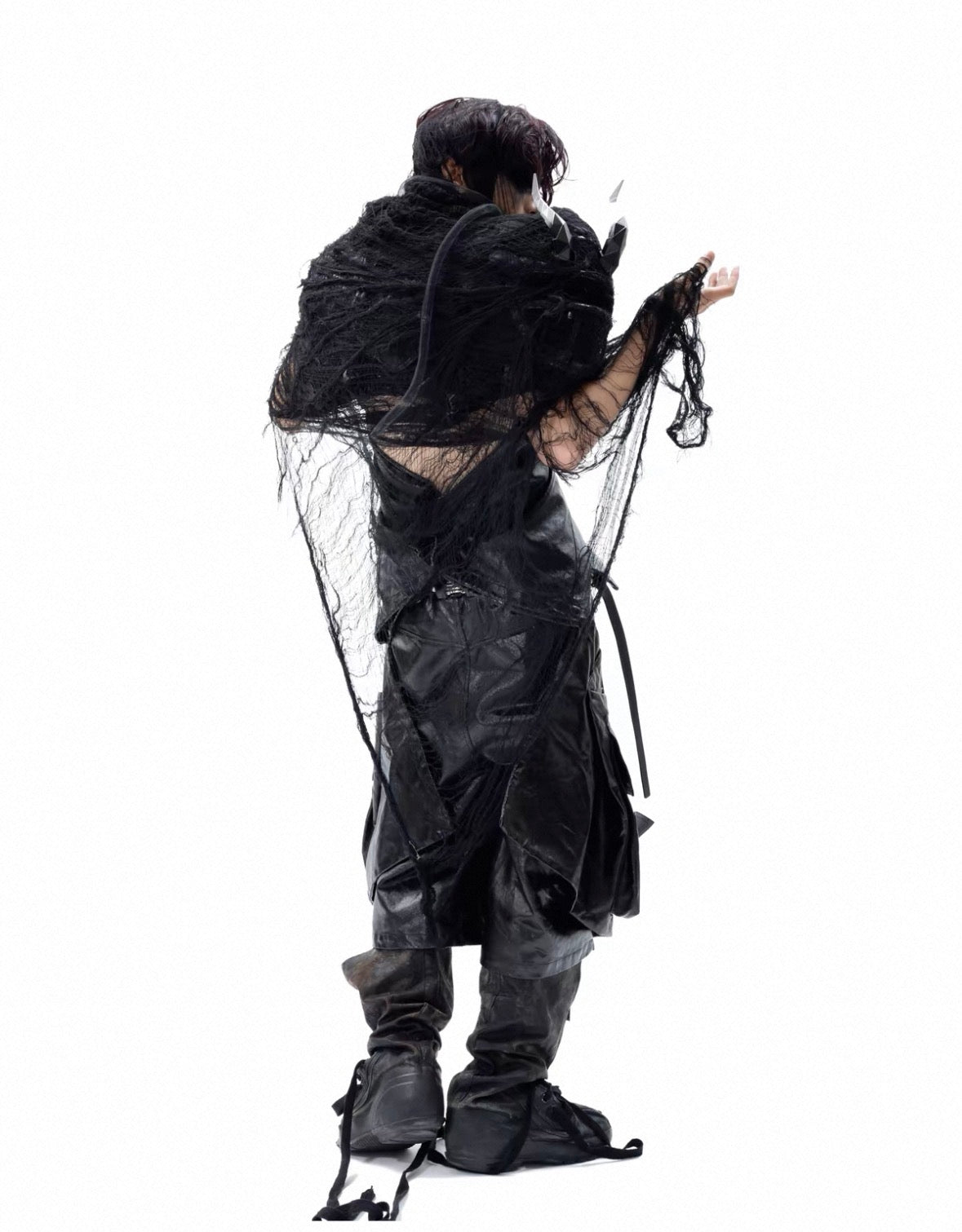 VANGUARDIA PU leather long half pants