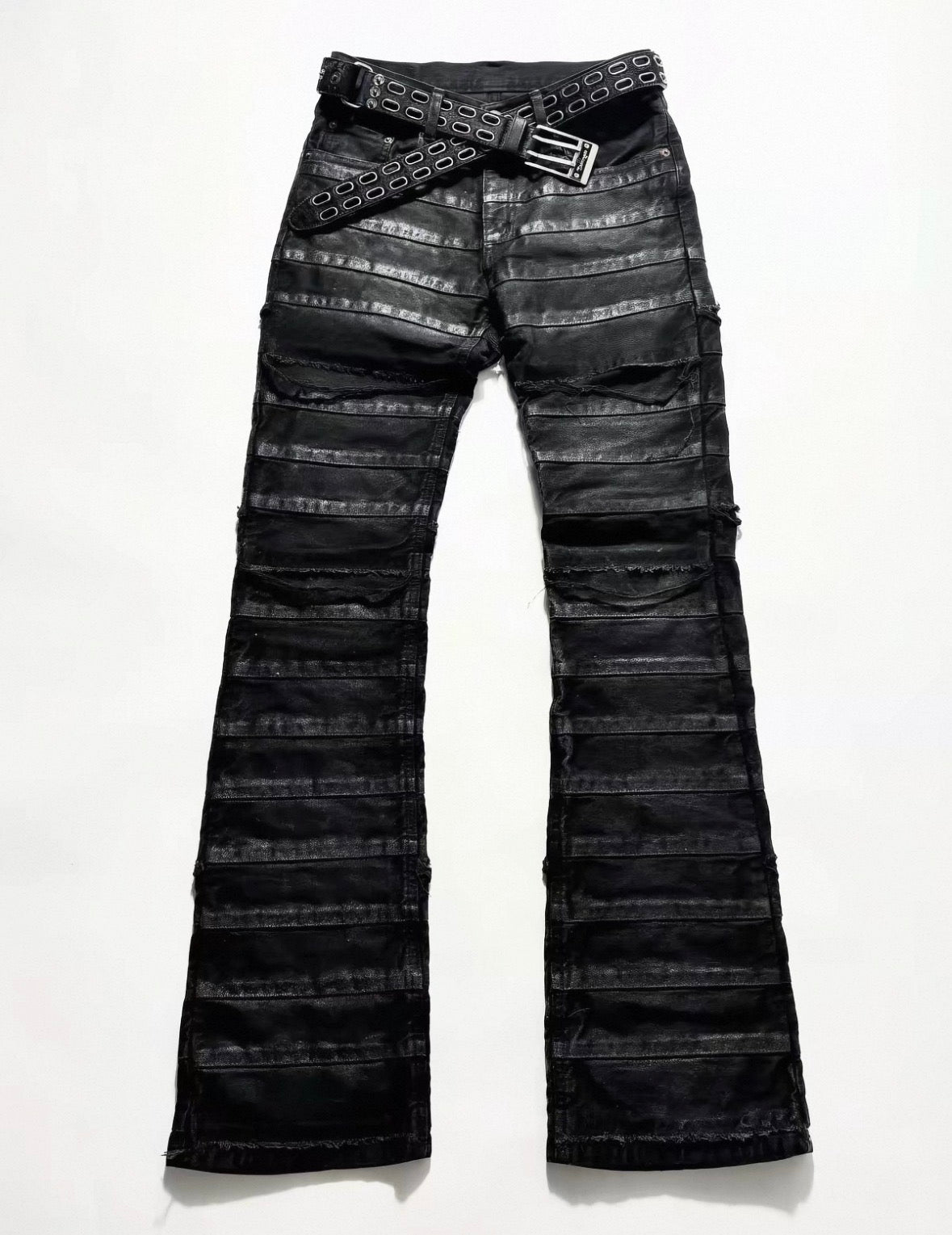 VTPIONEER Distressed Rib Flare Jeans
