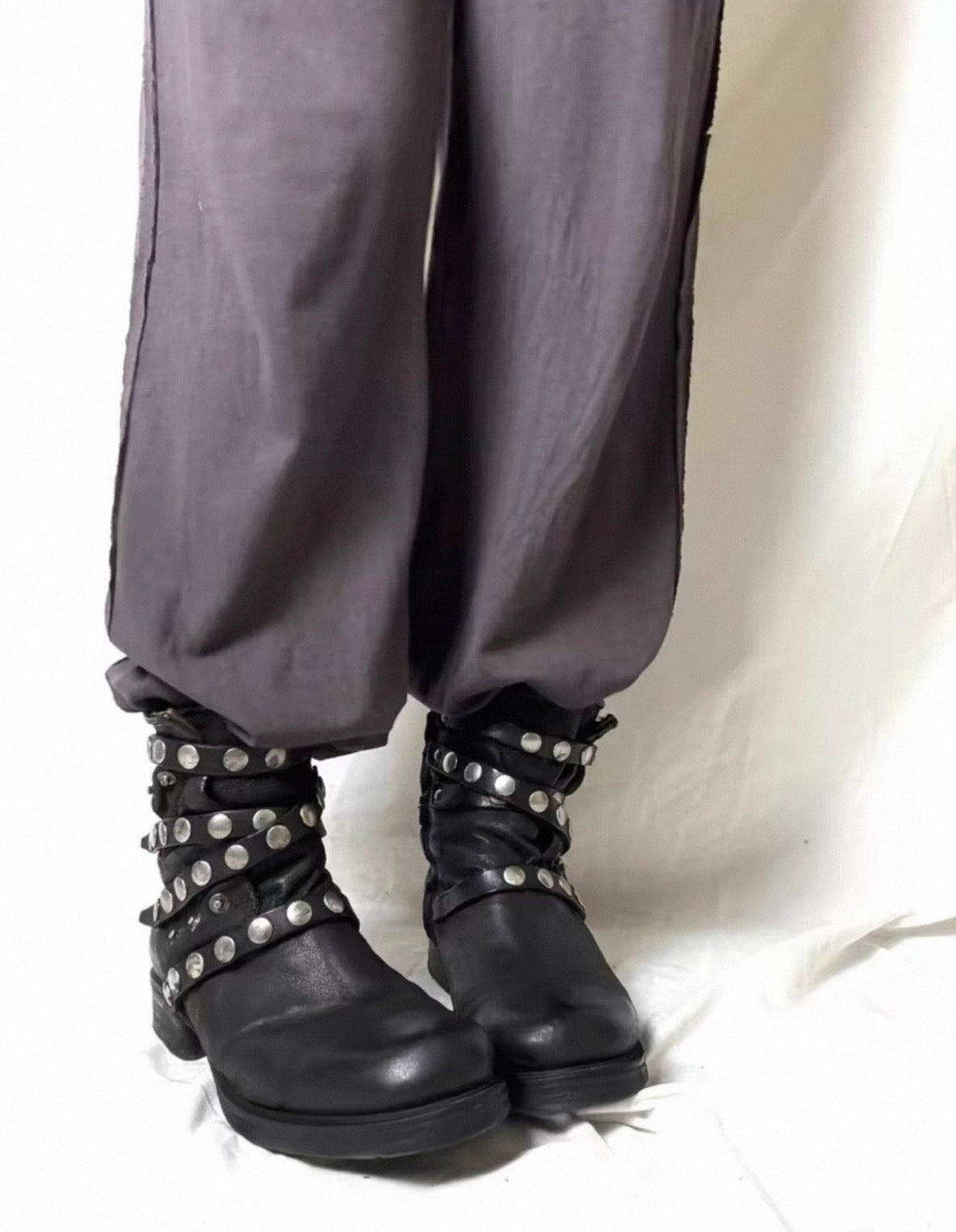 Vintage Studded Leather Engineer Boots