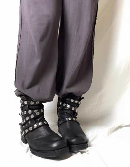 Vintage Studded Leather Engineer Boots