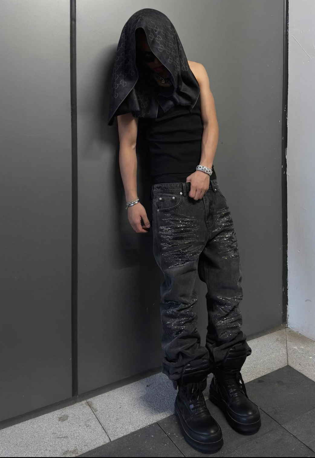 RYE CHASIN Damage stone Flare pants