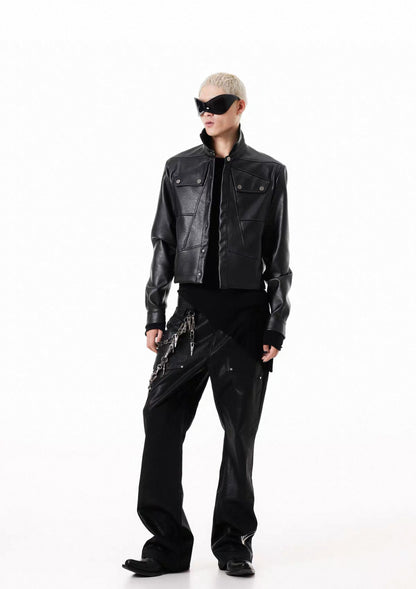 SCD CROWD PU Leather Short Jacket
