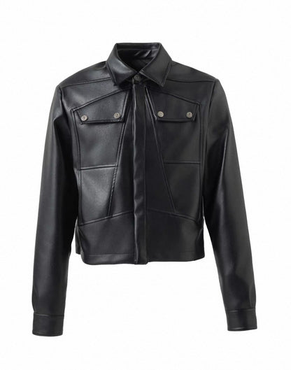 SCD CROWD PU Leather Short Jacket