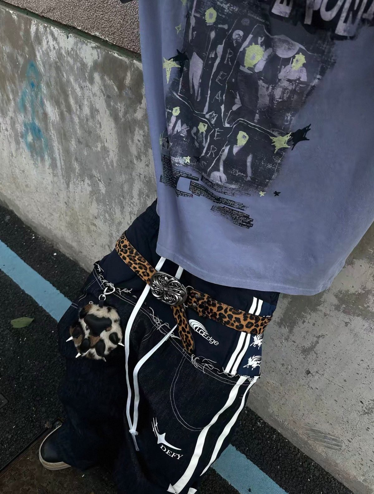 Double Waist Raw Denim Pants