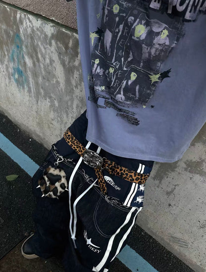 Double Waist Raw Denim Pants
